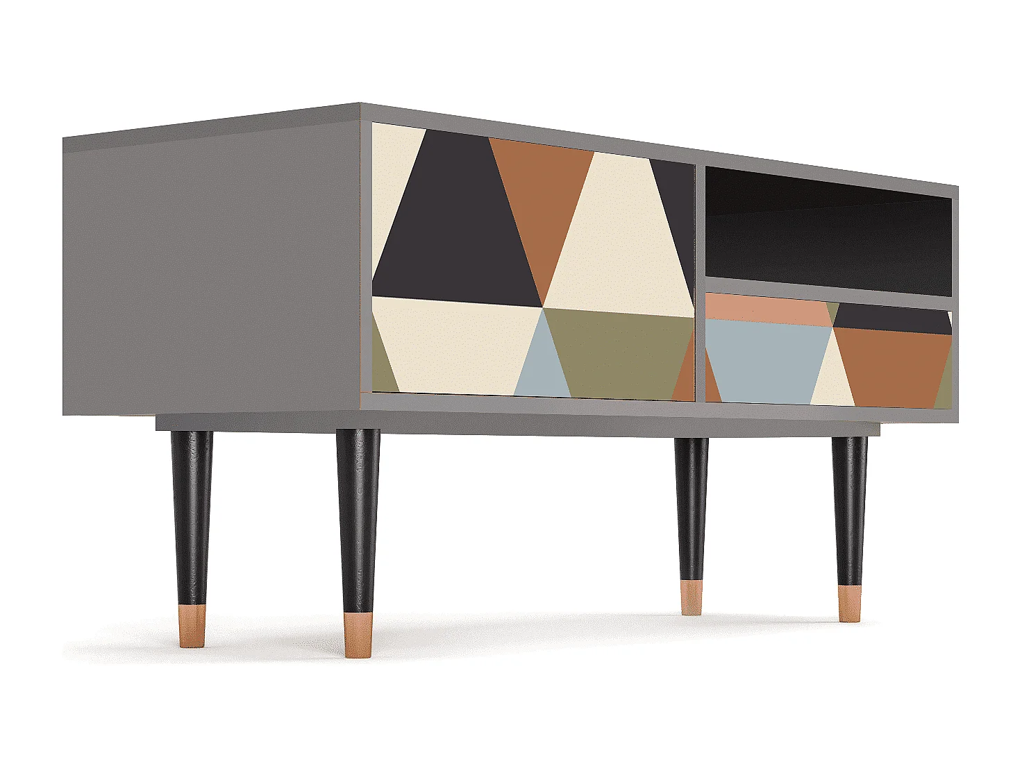 Mobile TV - 115х59х48 cm - T3 - Royal Triangles, Grigio