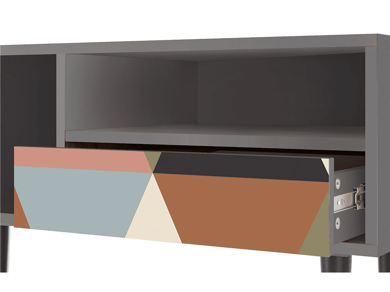 Mobile TV - 115х59х48 cm - T3 - Royal Triangles, Grigio