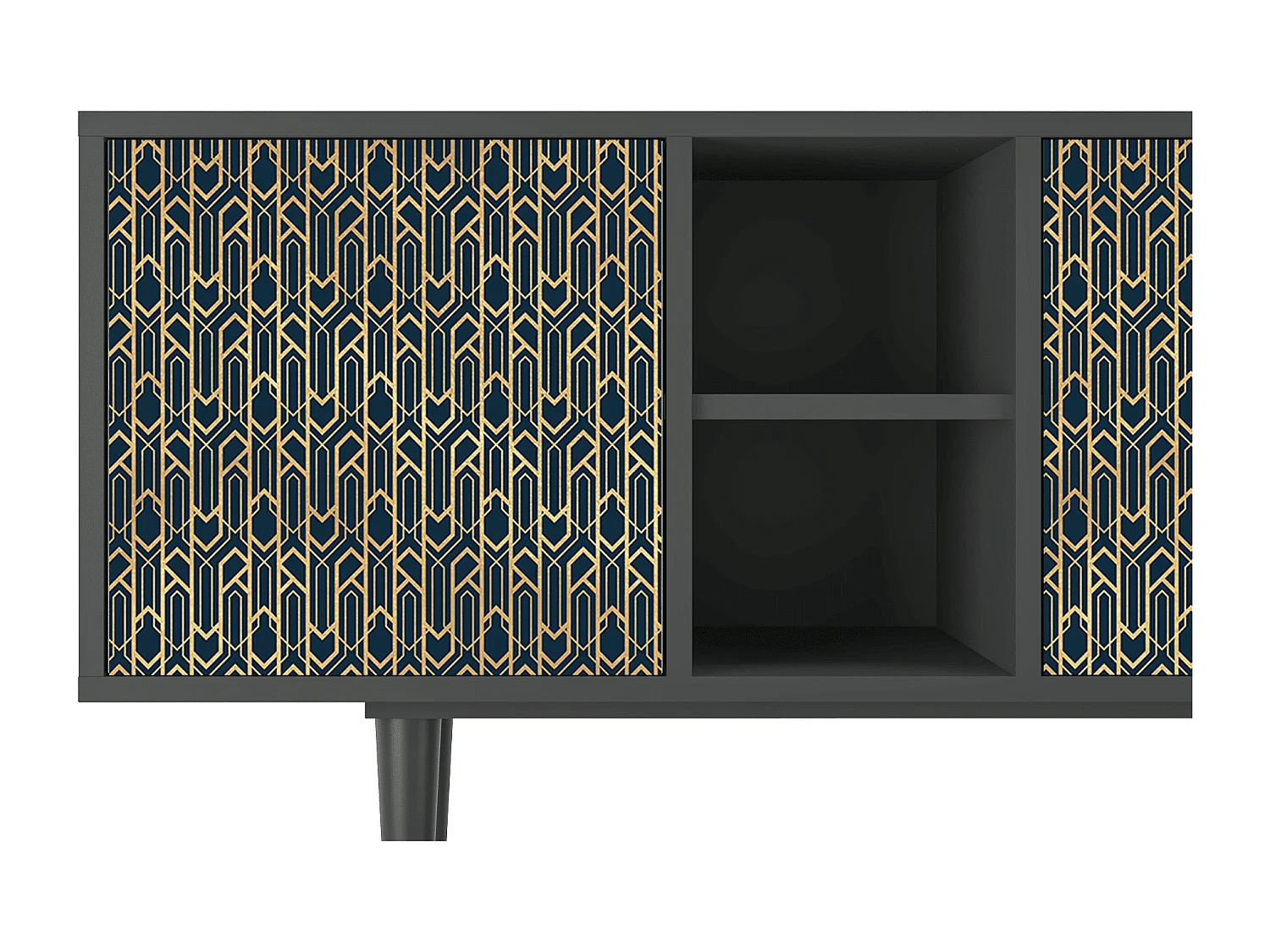 Szafka RTV - 150х69х41 cm - T5 - Golden Empire, Antracyt