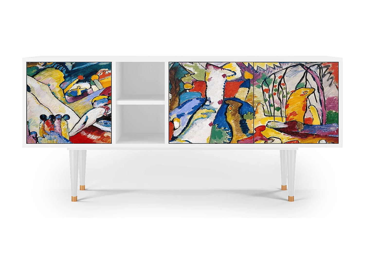 Meuble TV - 150х69х41 cm - T5 - Improvisation 26  , Blanc