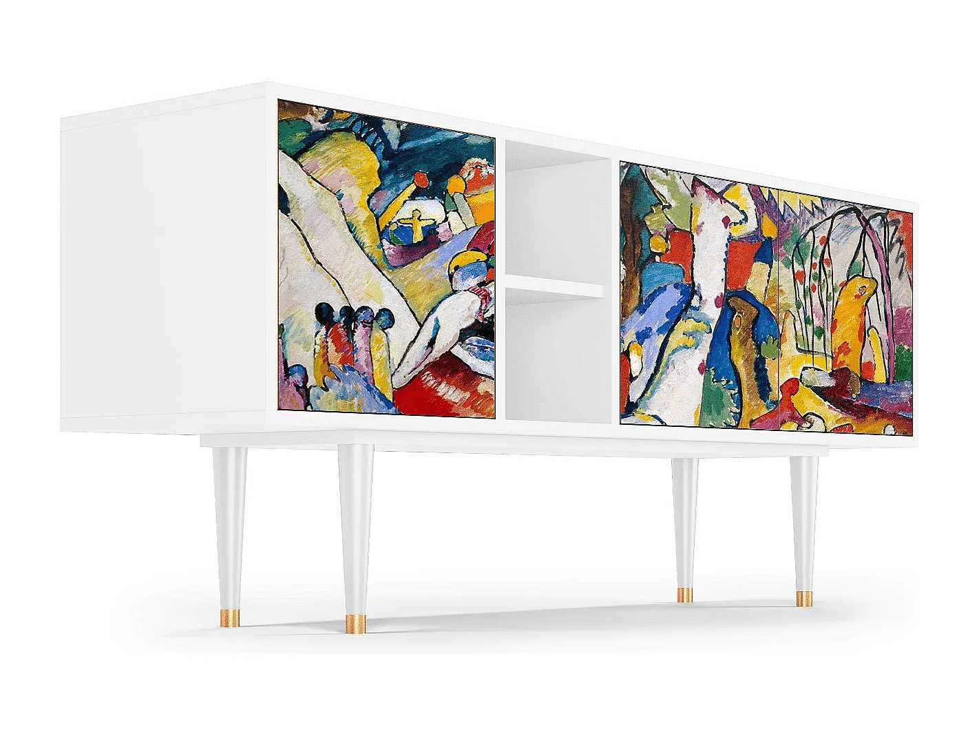 Meuble TV - 150х69х41 cm - T5 - Improvisation 26  , Blanc