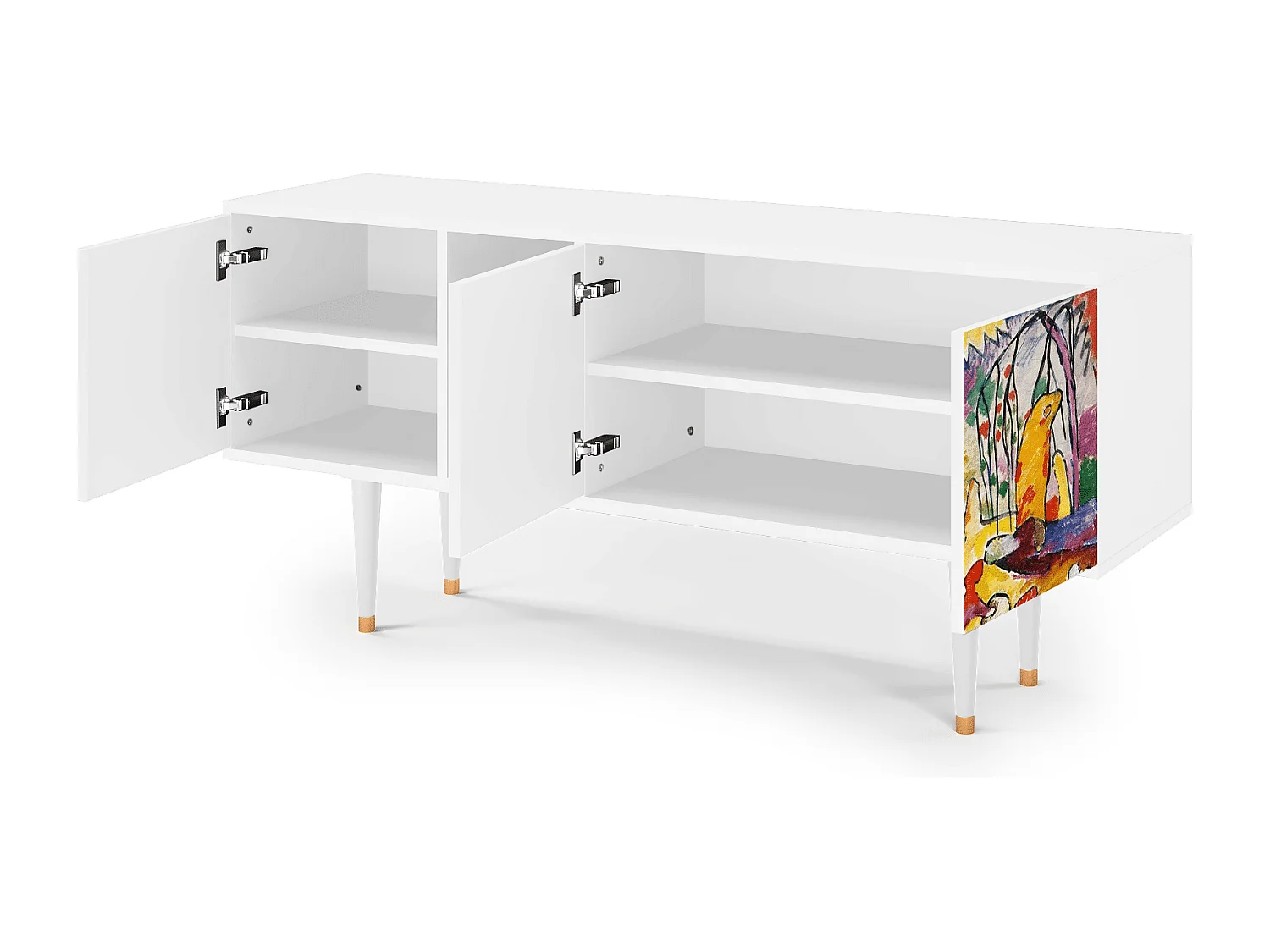 Meuble TV - 150х69х41 cm - T5 - Improvisation 26  , Blanc