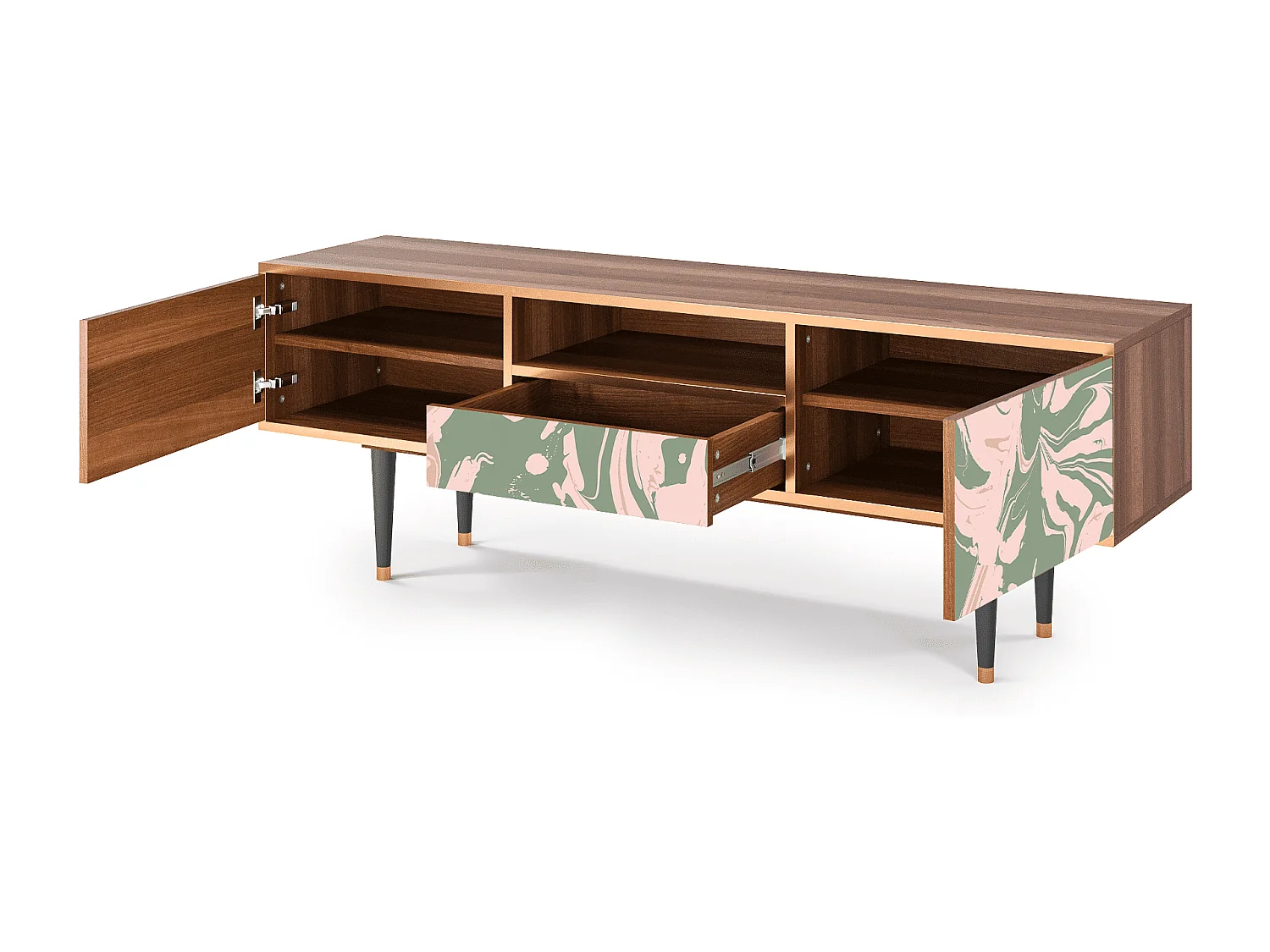 TV-meubel - 170х59х41 cm - T6 - Aquarelle, Walnoot