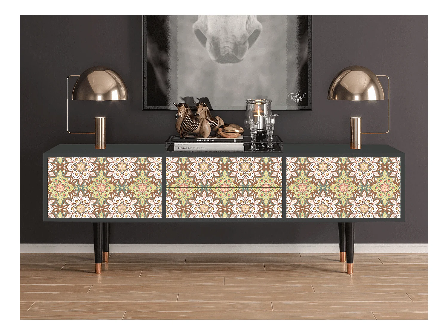 TV-meubel - 170х59х48 cm - T4 - Chinese Tea, Antraciet