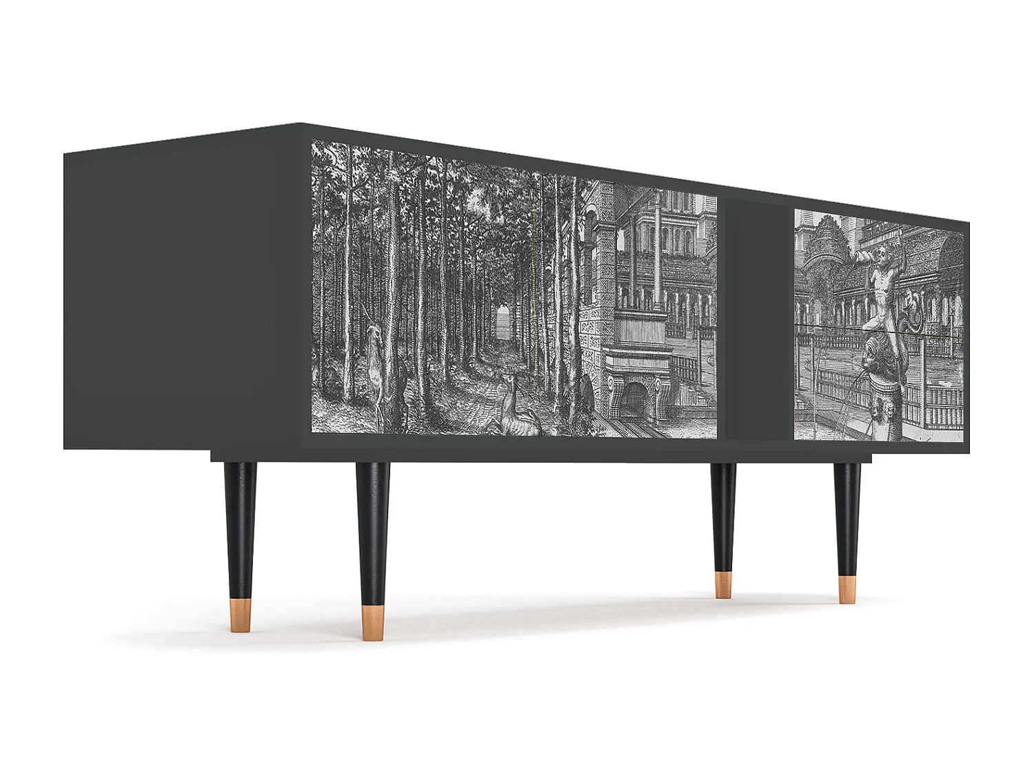 Mueble de TV - 170х69х48 cm - T1 - View of the Piazza, Antracita