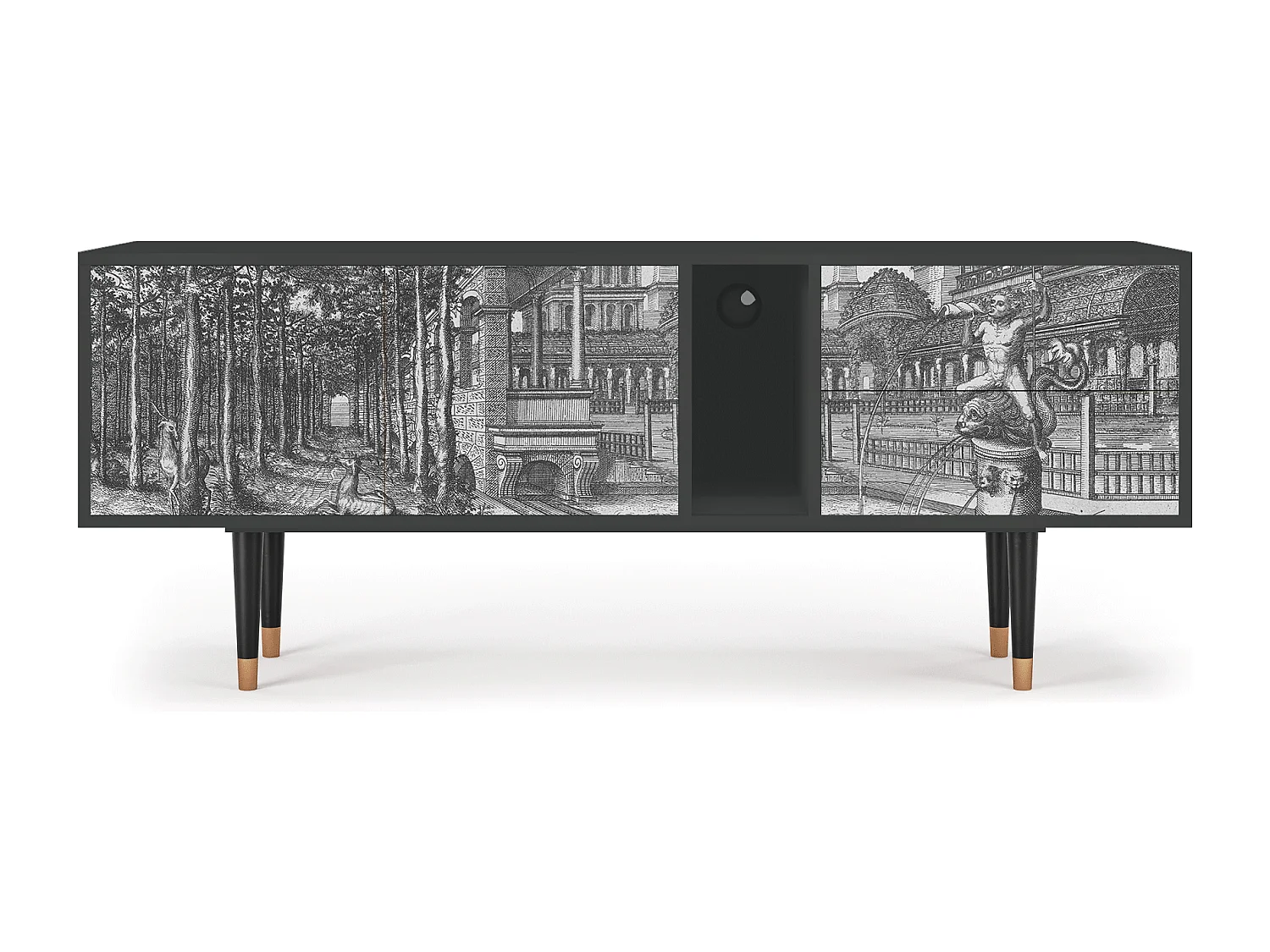Meuble TV - 170х69х48 cm - T1 - View of the Piazza, Anthracite