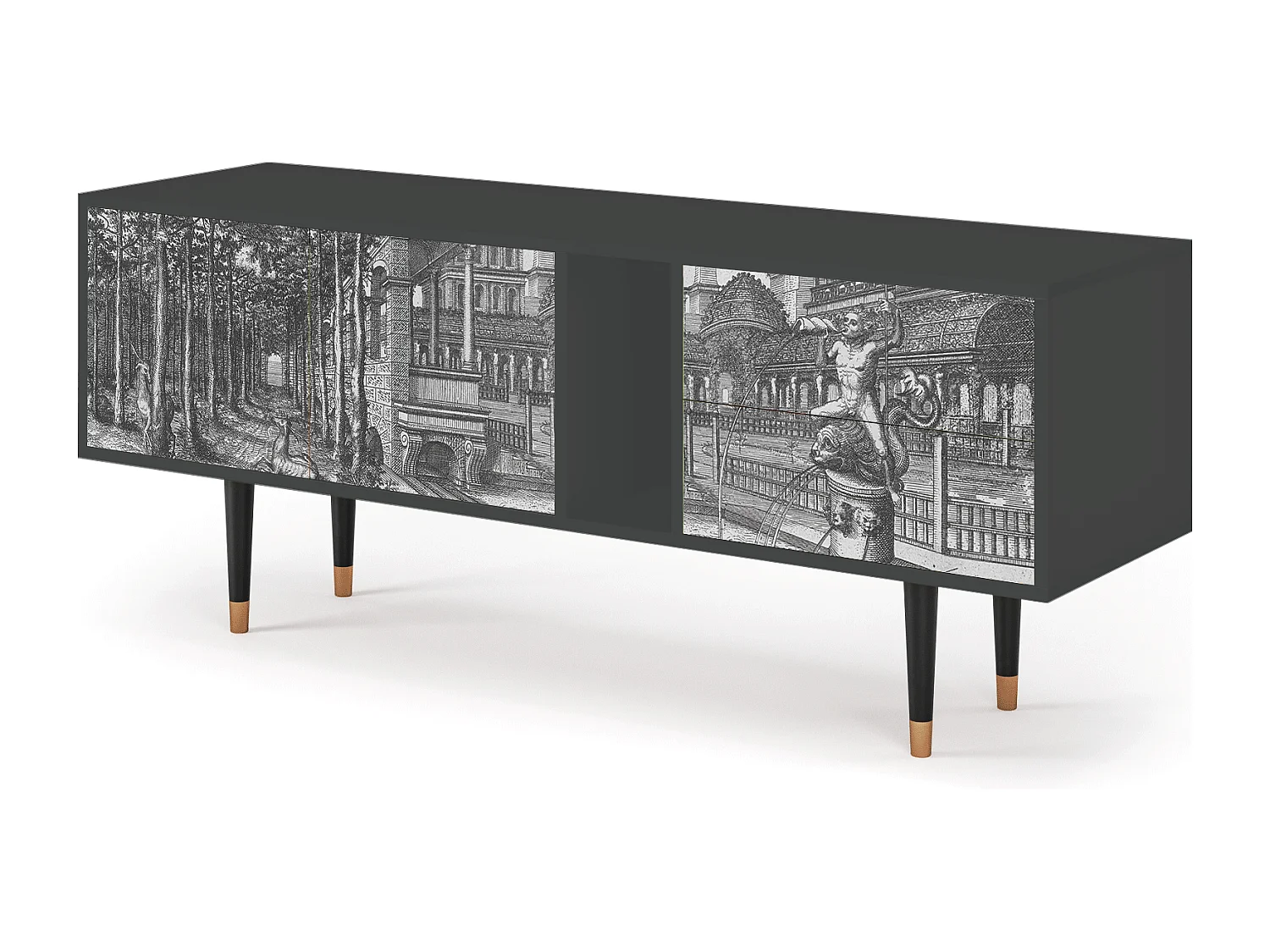 Meuble TV - 170х69х48 cm - T1 - View of the Piazza, Anthracite