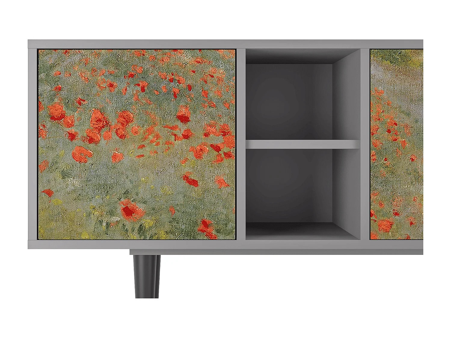 Meuble TV - 150х69х41 cm - T5 - The Poppy Field   , Gris