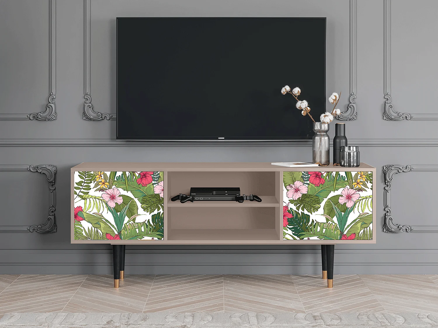 TV-meubel - 170х69х48 cm - T2 - Verdant Tropics, Latte