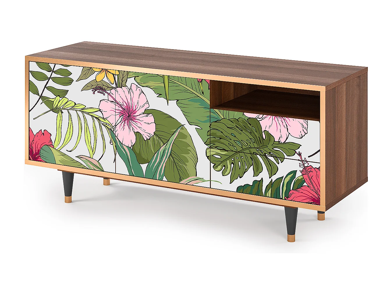 Mobile TV - 125х56х41 cm - T7 - Verdant Tropics, Noce