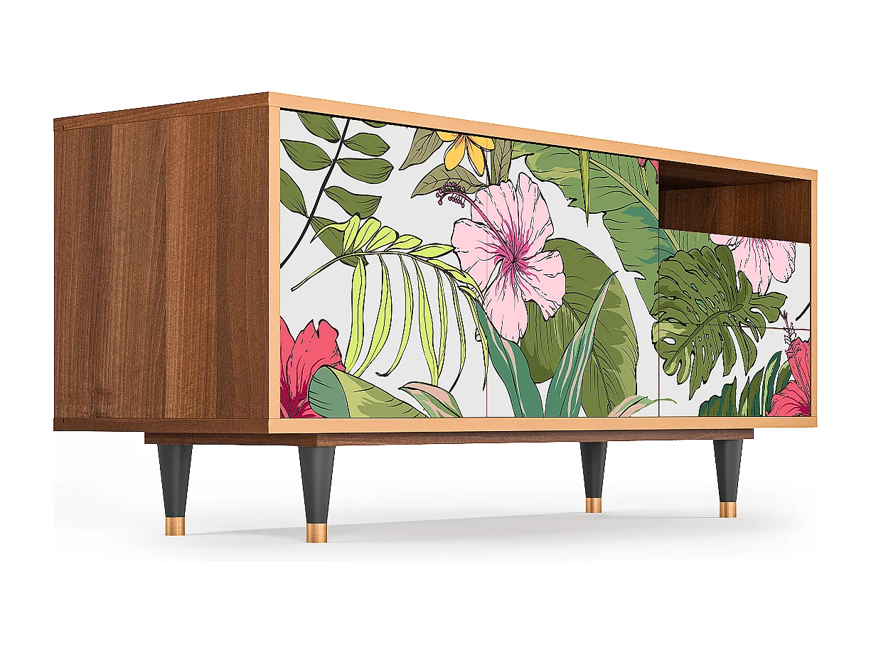 Mobile TV - 125х56х41 cm - T7 - Verdant Tropics, Noce