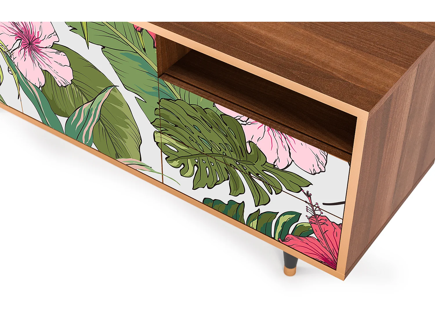 Meuble TV - 125х56х41 cm - T7 - Verdant Tropics, Noyer