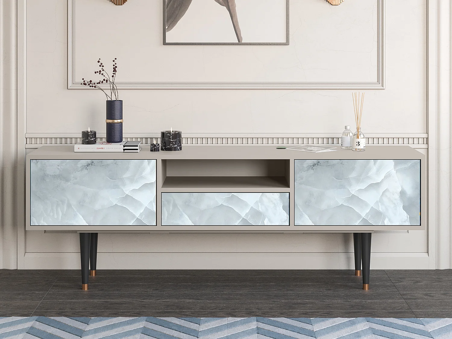 TV-meubel - 170х59х41 cm - T6 - The Onyx, Zand