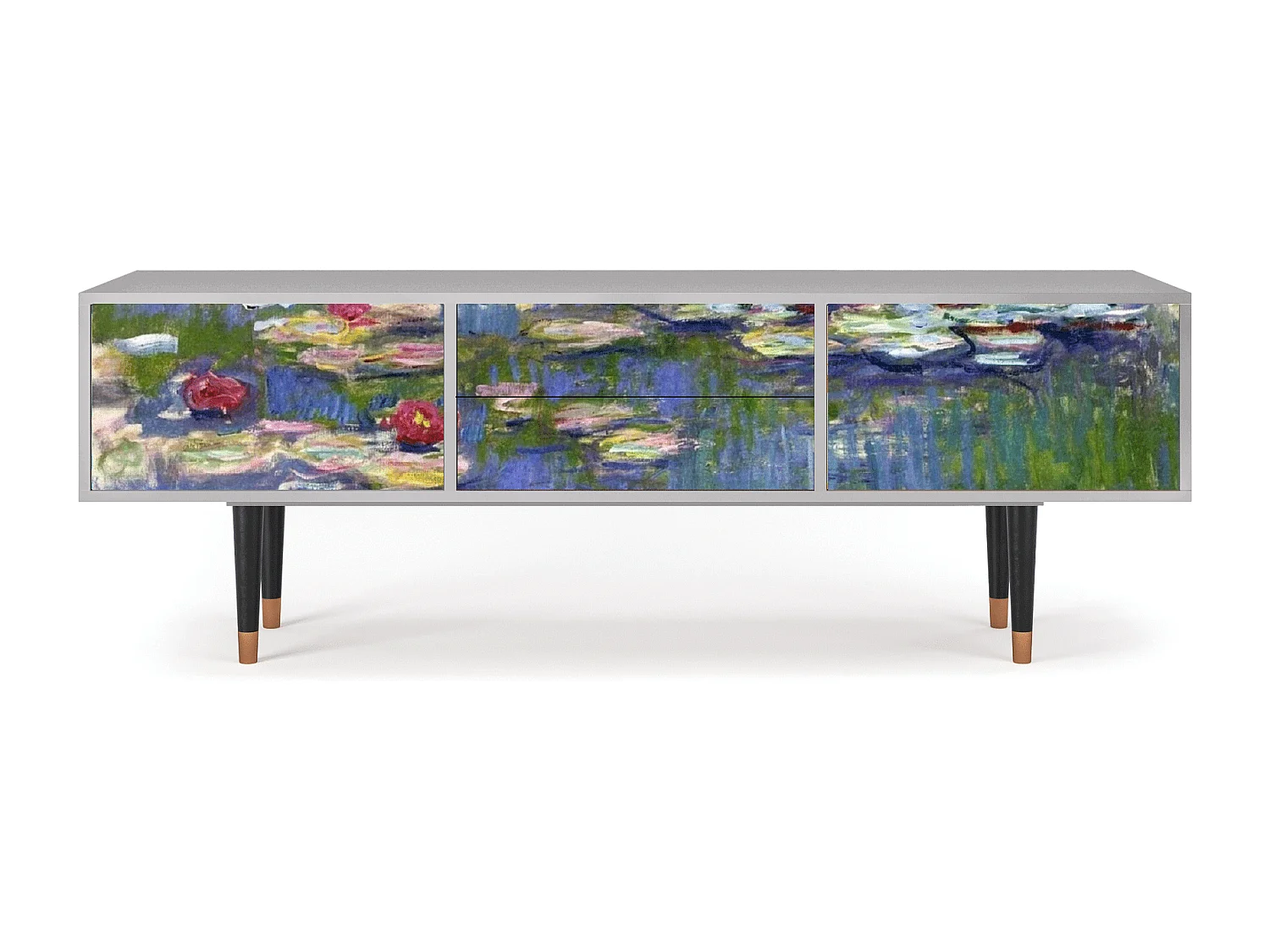 TV-meubel - 170х59х48 cm - T4 - The water lily pond  , Grijs