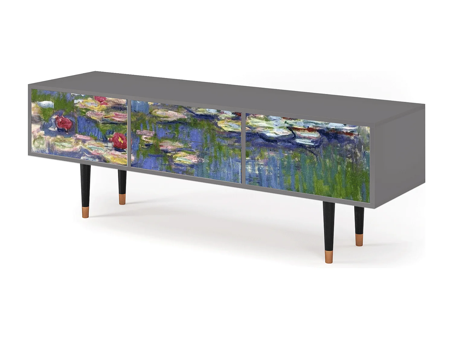 Meuble TV - 170х59х48 cm - T4 - The water lily pond  , Gris