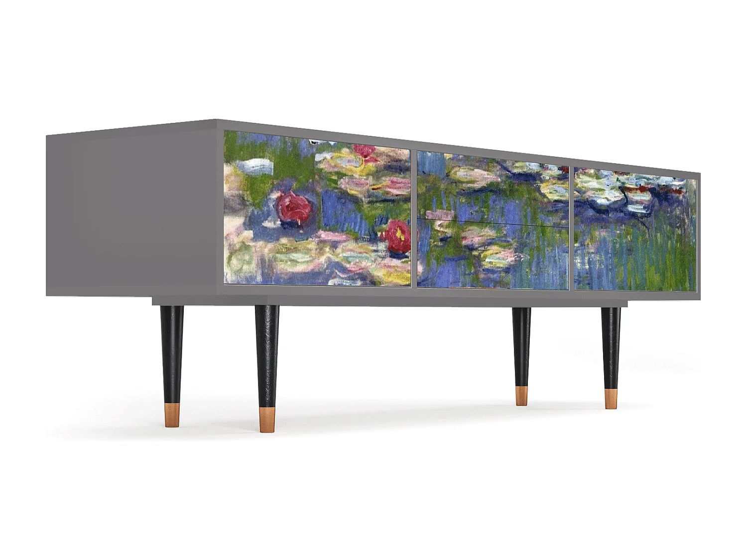 Meuble TV - 170х59х48 cm - T4 - The water lily pond  , Gris