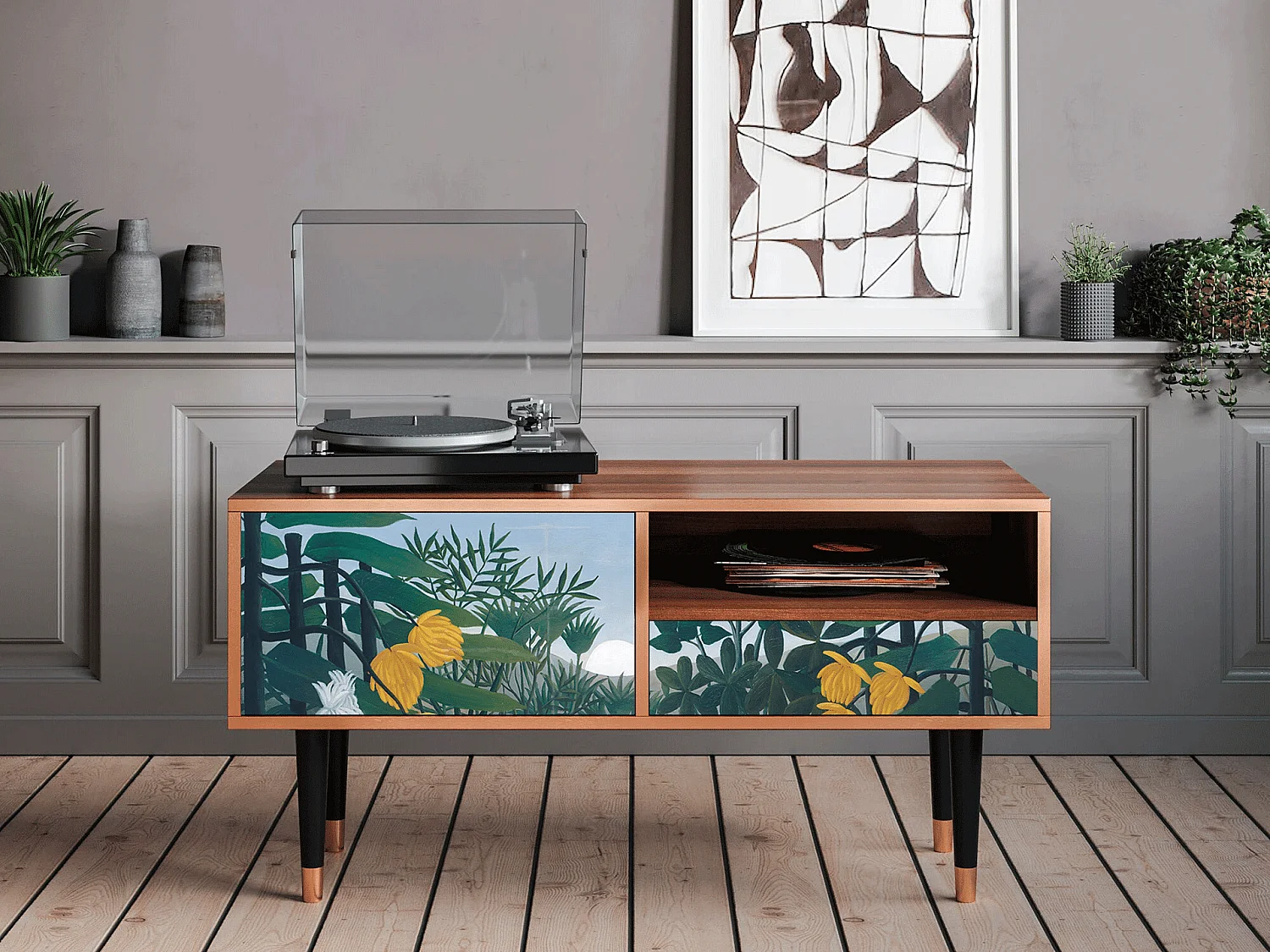 TV-meubel - 115х59х48 cm - T3 - The Repast of the Lion, Walnoot