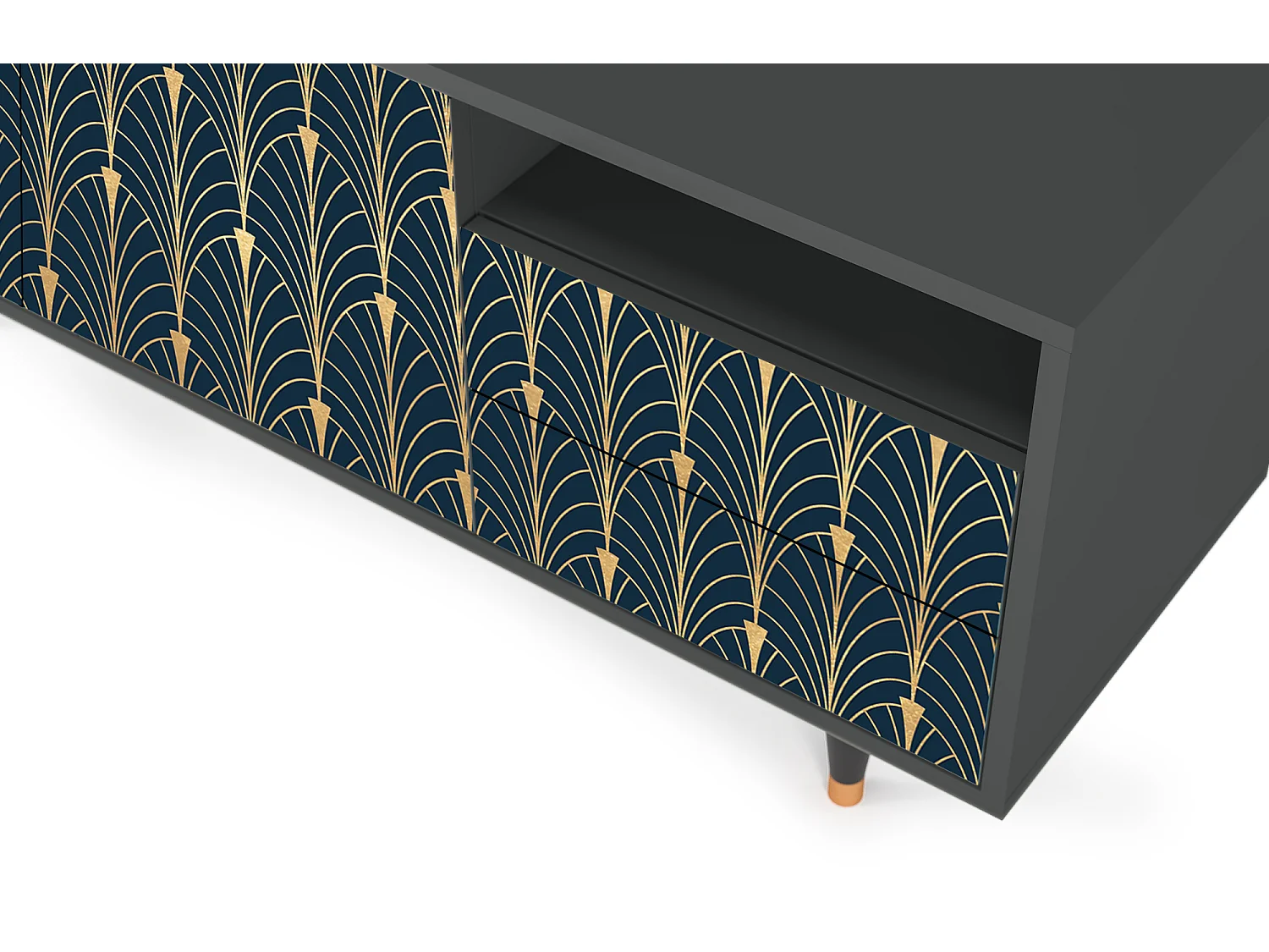 Meuble TV - 125х56х41 cm - T7 - Flower of the Nile, Anthracite