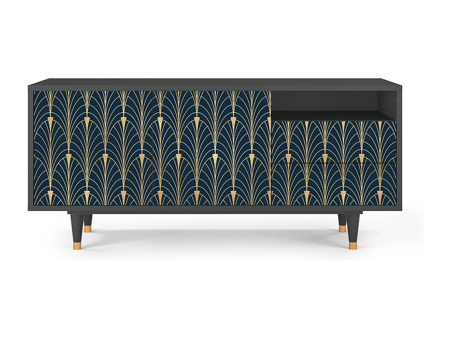 Meuble TV - 125х56х41 cm - T7 - Flower of the Nile, Anthracite