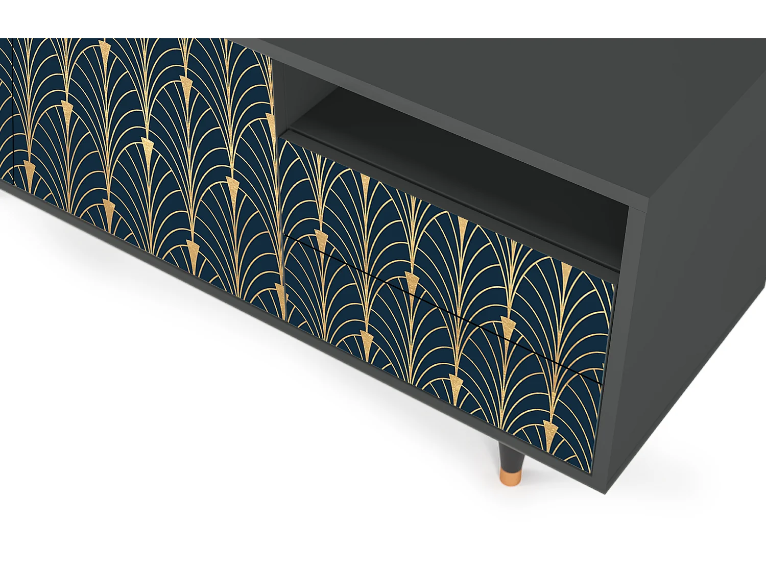 Meuble TV - 125х56х41 cm - T7 - Flower of the Nile, Anthracite