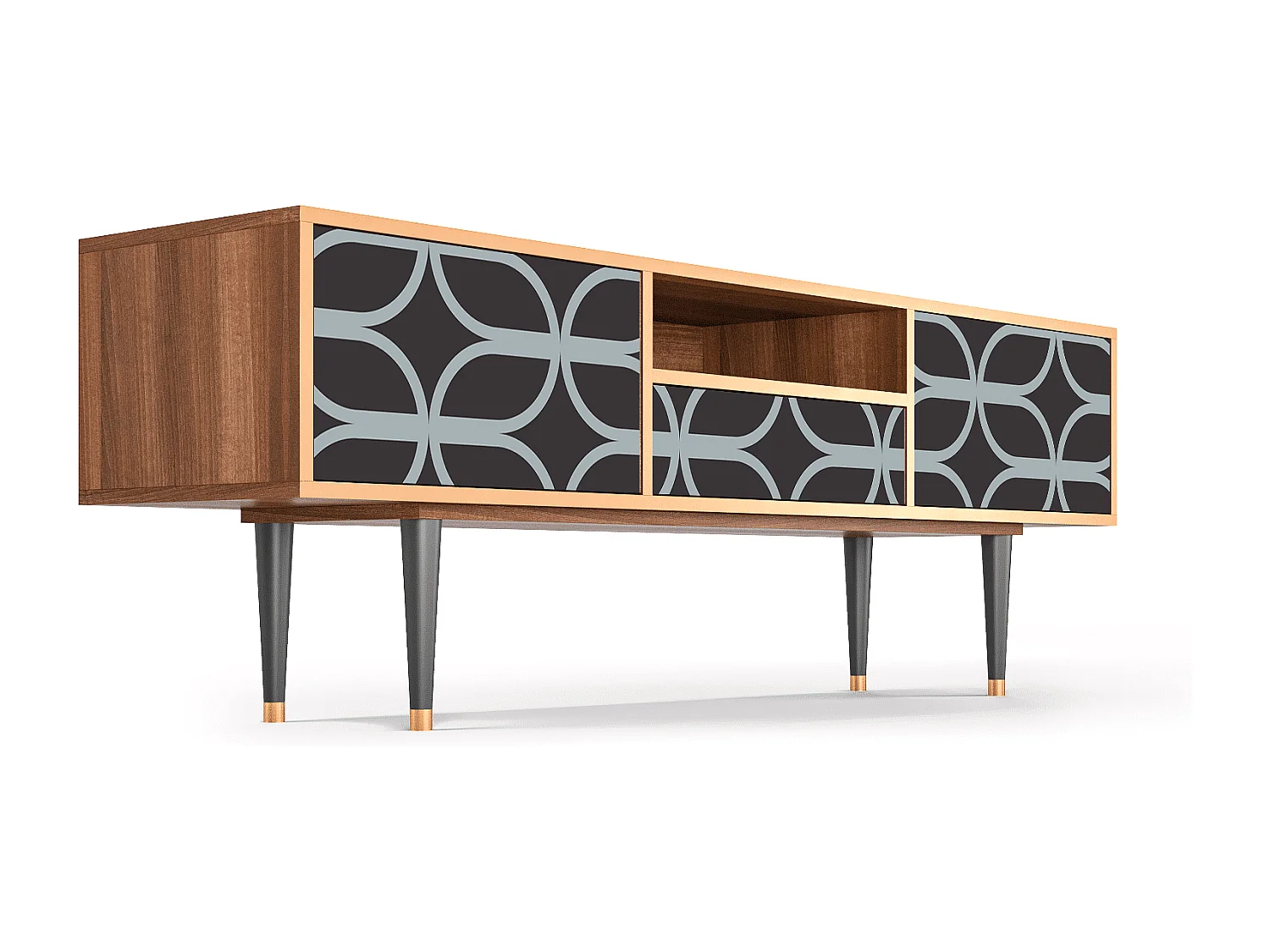 Meuble TV - 170х59х41 cm - T6 - Braided Blue, Noyer