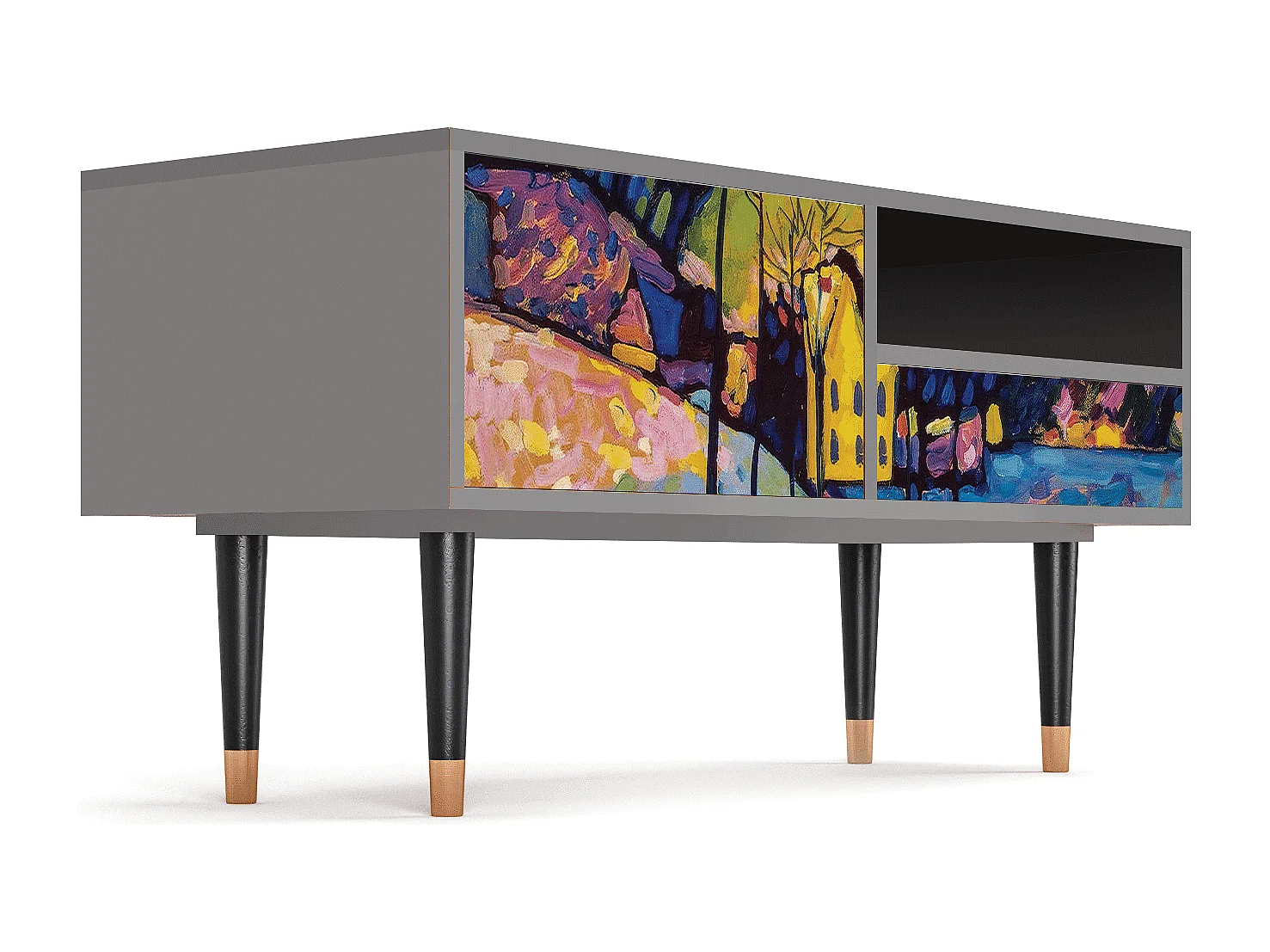 TV-Möbel - 115х59х48 cm - T3 - Winter Landscape, Grau