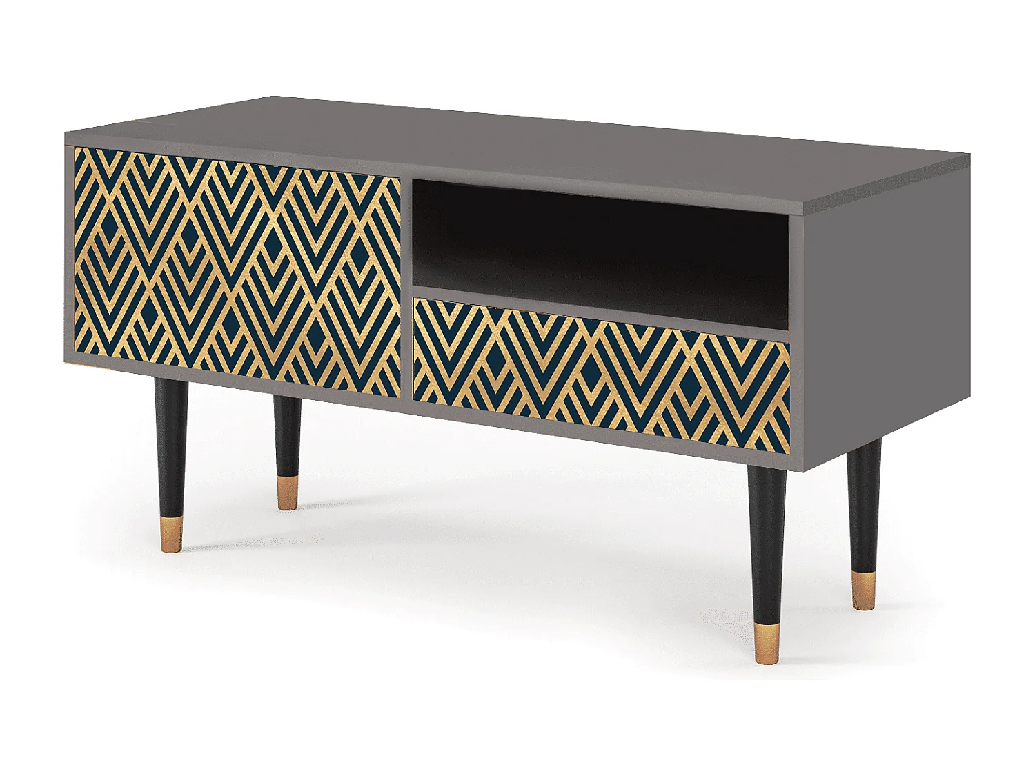 Mobile TV - 115х59х48 cm - T3 - Egypt Triangles, Grigio