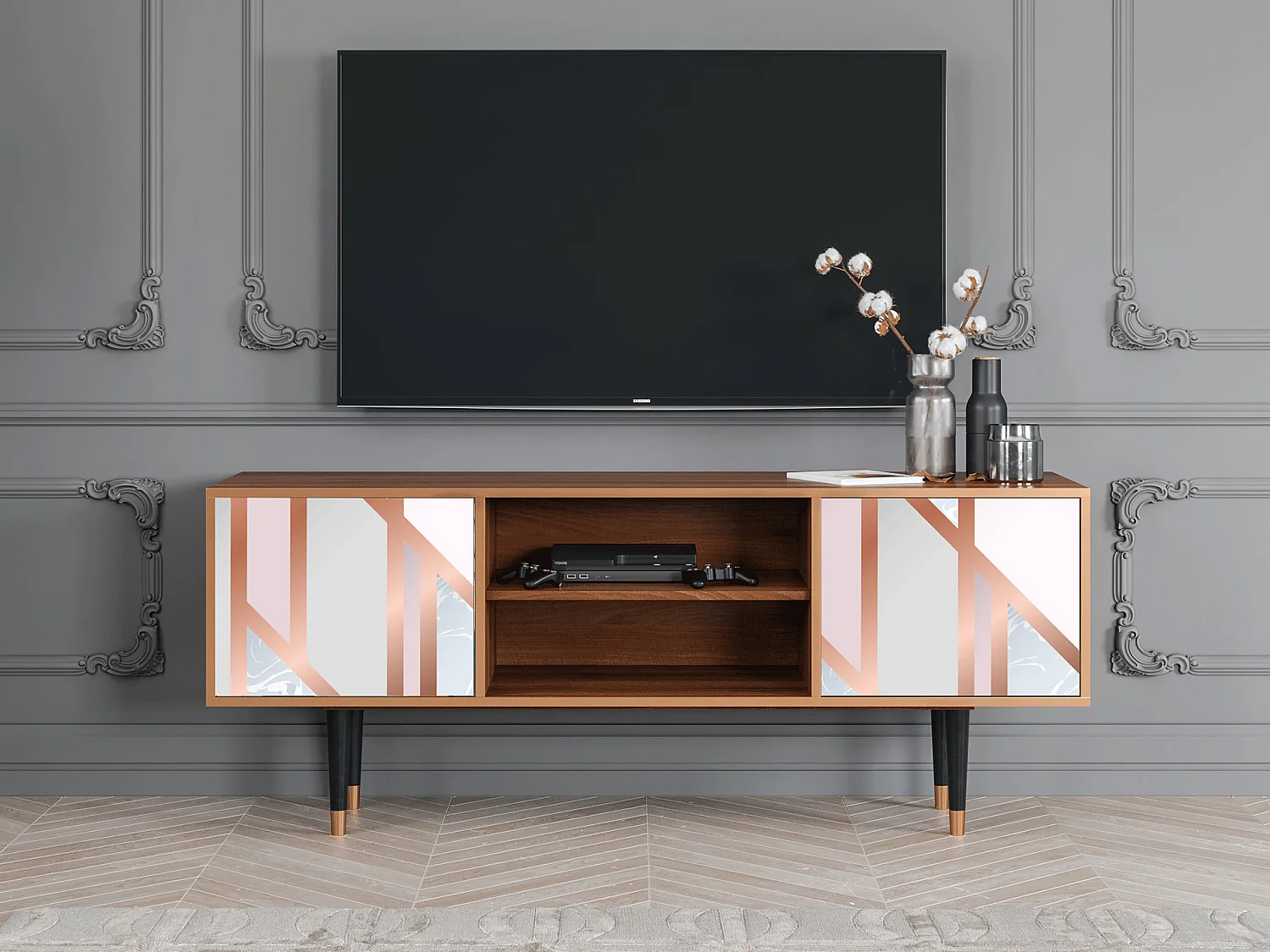 Mobile TV - 170х69х48 cm - T2 - Champagne Story, Noce