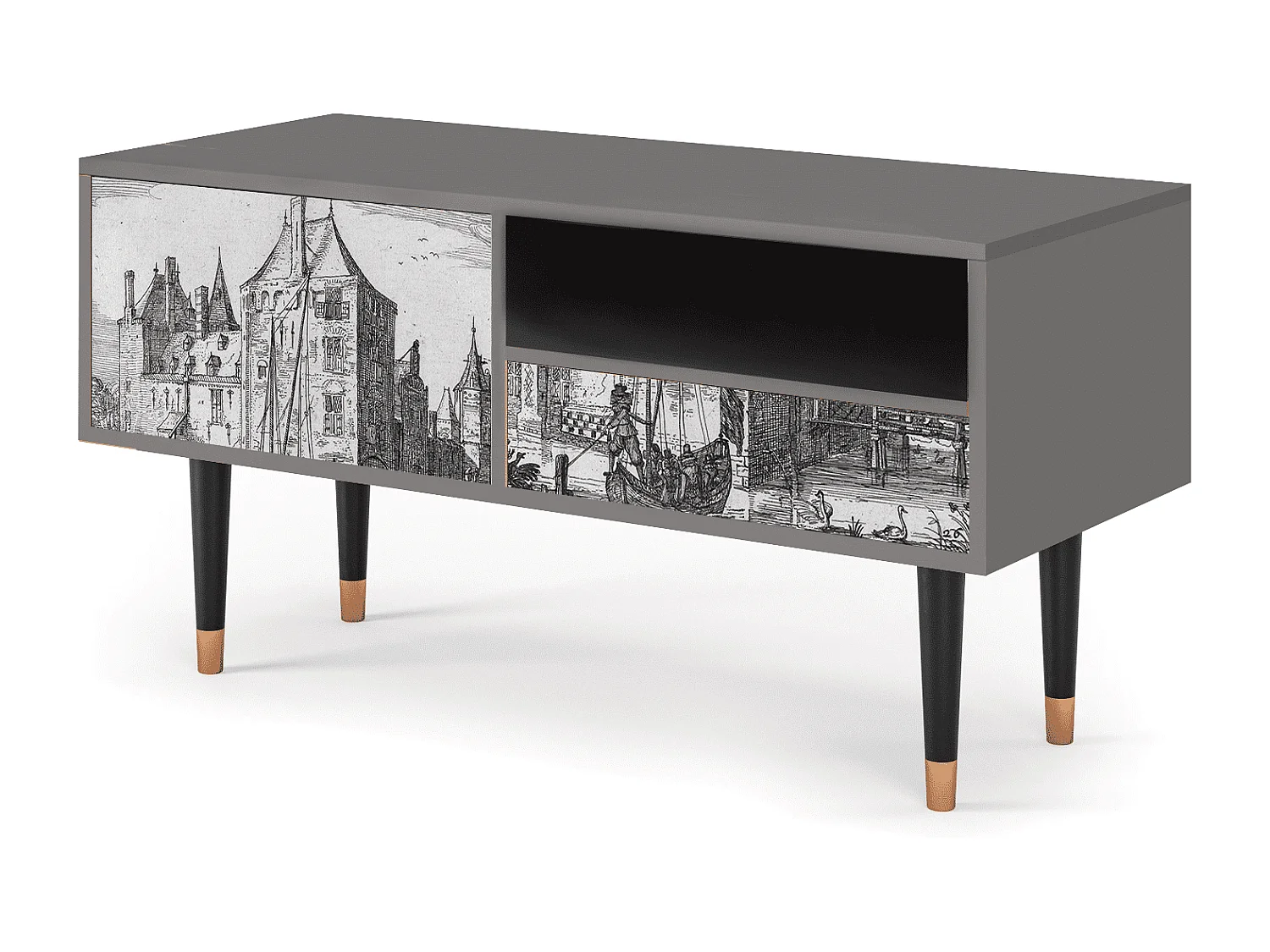 TV-Möbel - 115х59х48 cm - T3 - Castle by Breugel, Grau