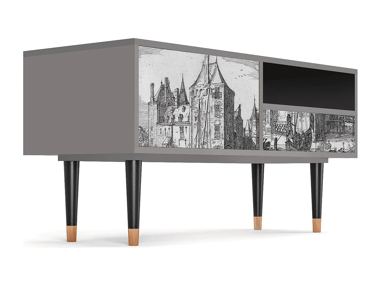 TV-Möbel - 115х59х48 cm - T3 - Castle by Breugel, Grau