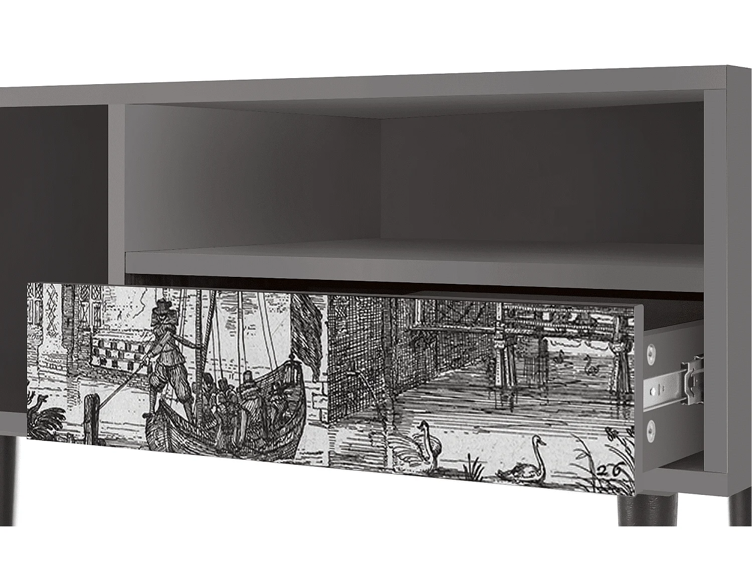 Mueble de TV - 115х59х48 cm - T3 - Castle by Breugel, Cinza