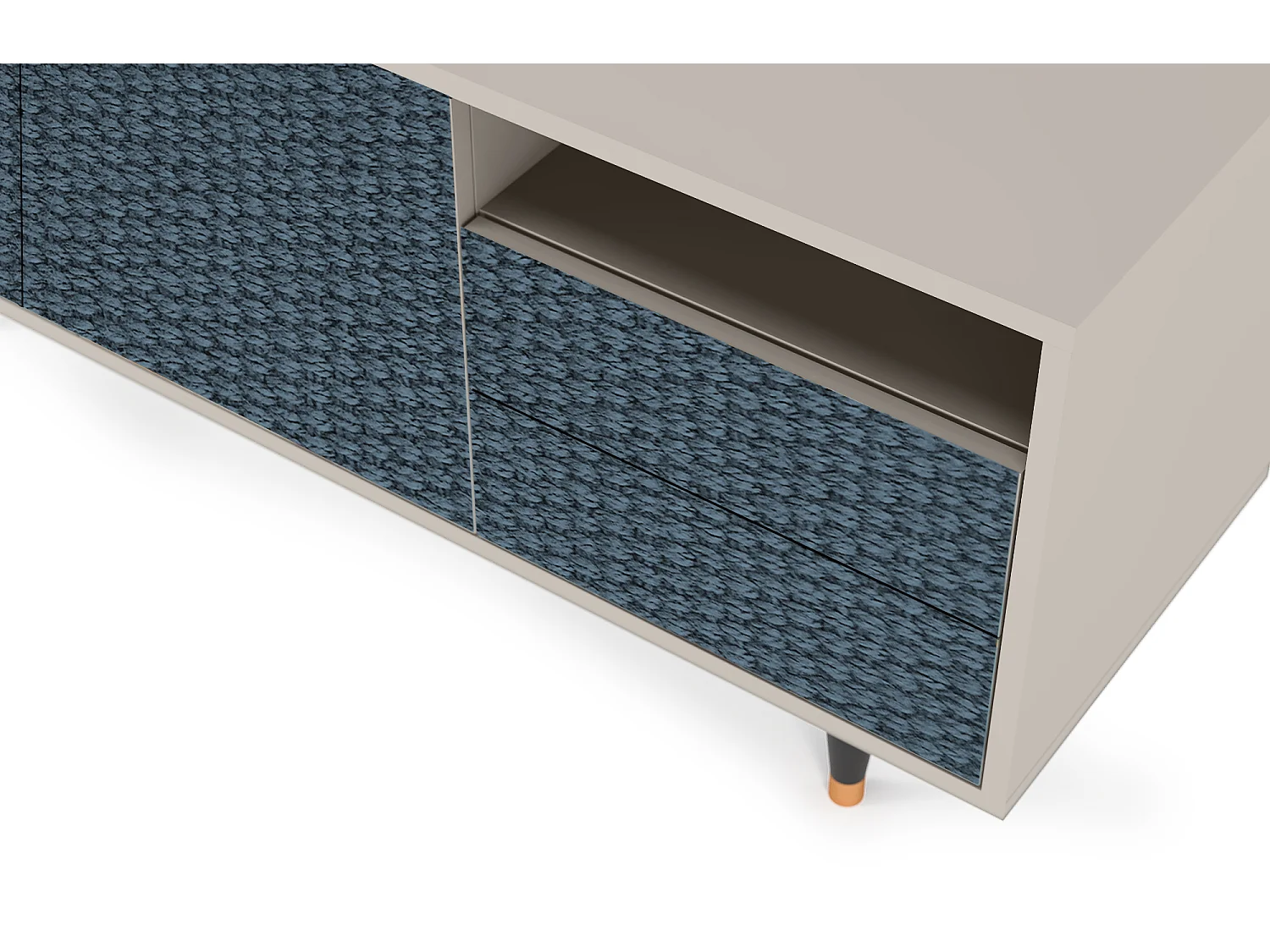 Szafka RTV - 125х56х41 cm - T7 - Knitted Pattern, Piaskowy