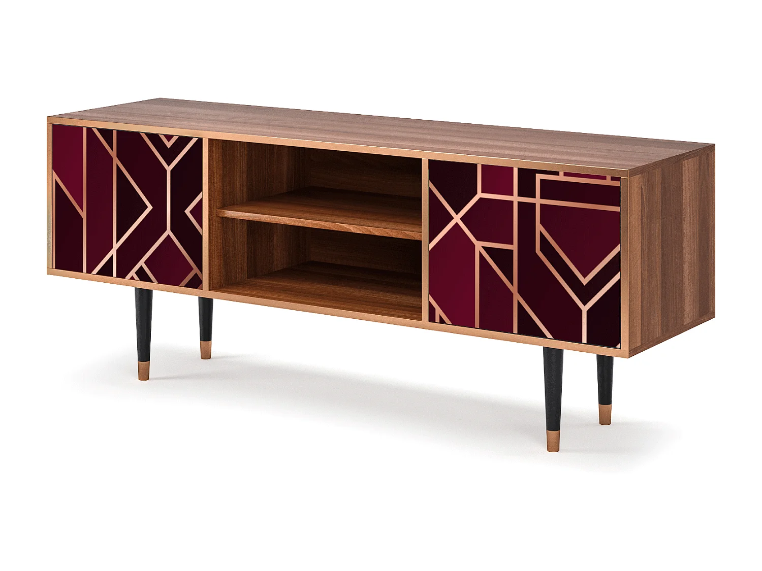 TV-Möbel - 170х69х48 cm - T2 - Burgundy Jewelery, Walnuss