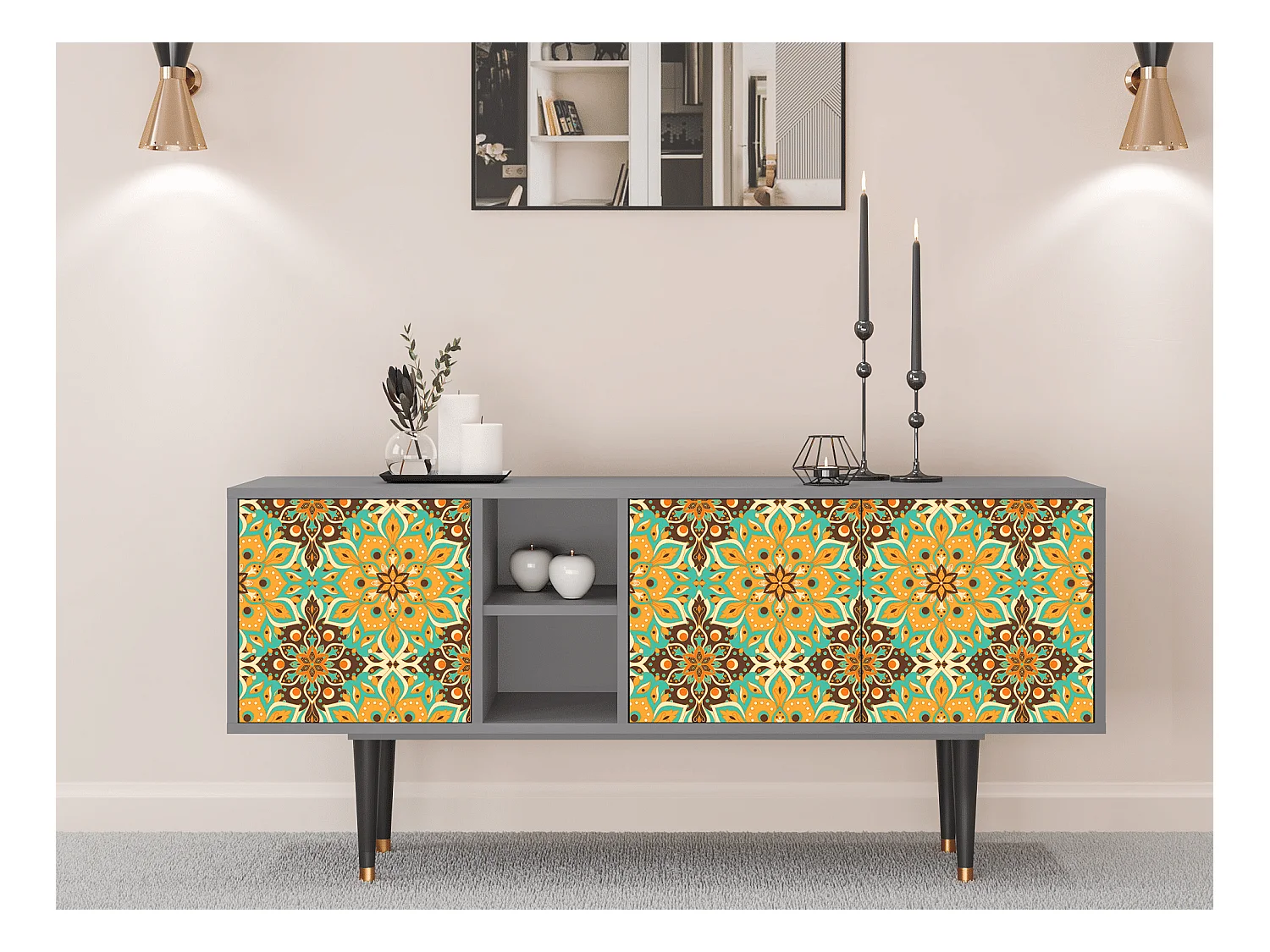 Mobile TV - 150х69х41 cm - T5 - Indian Spices, Grigio