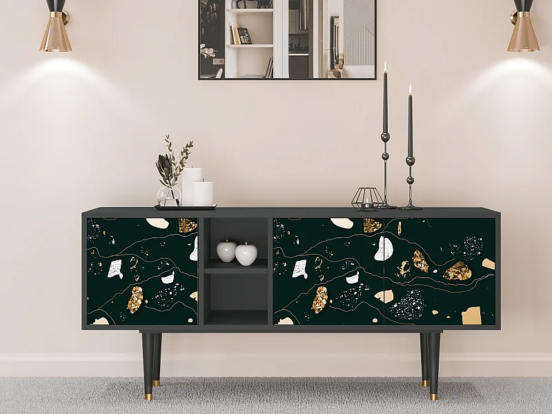 Meuble TV - 150х69х41 cm - T5 - Space Rocks, Anthracite