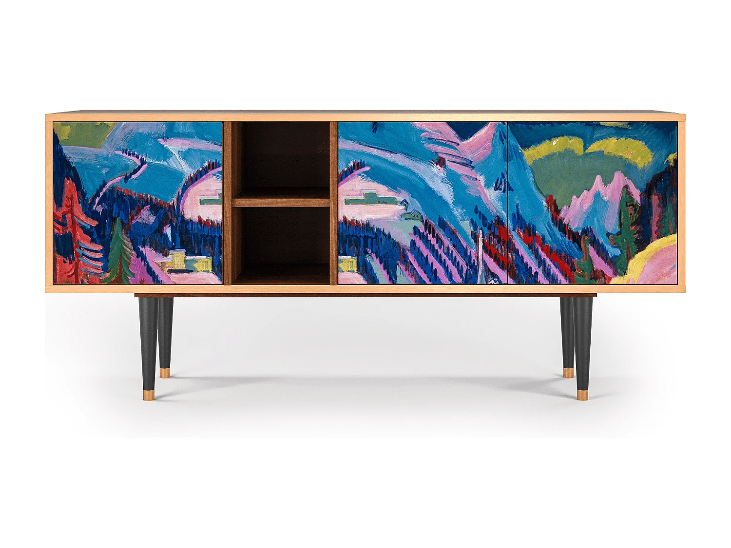 TV-Möbel - 150х69х41 cm - T5 - Davos Winter, Walnuss