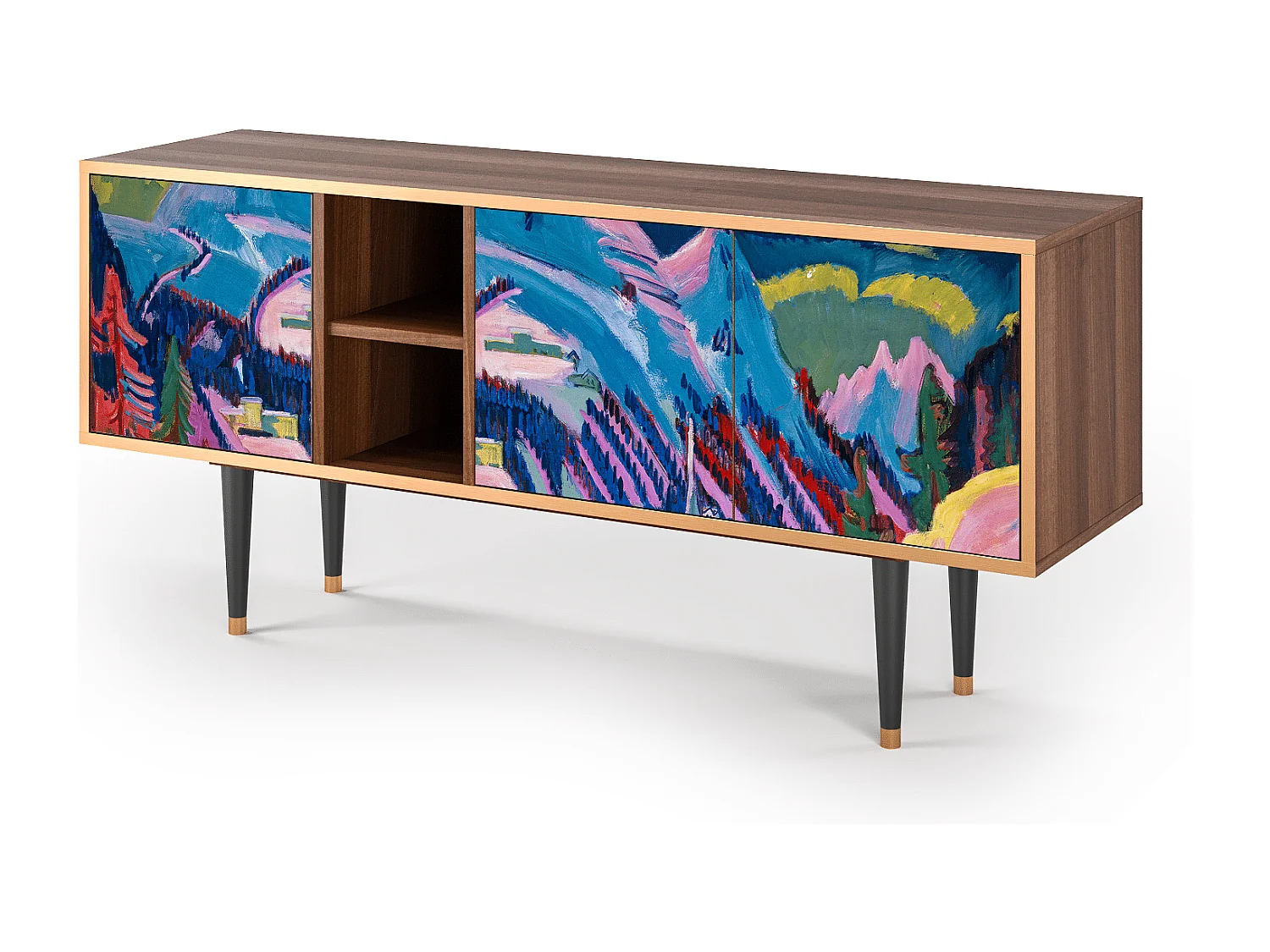 TV-Möbel - 150х69х41 cm - T5 - Davos Winter, Walnuss