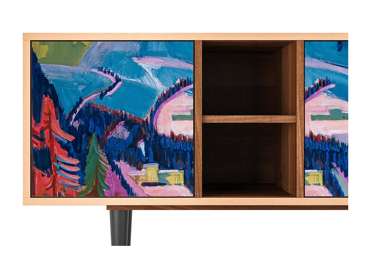 TV-Möbel - 150х69х41 cm - T5 - Davos Winter, Walnuss