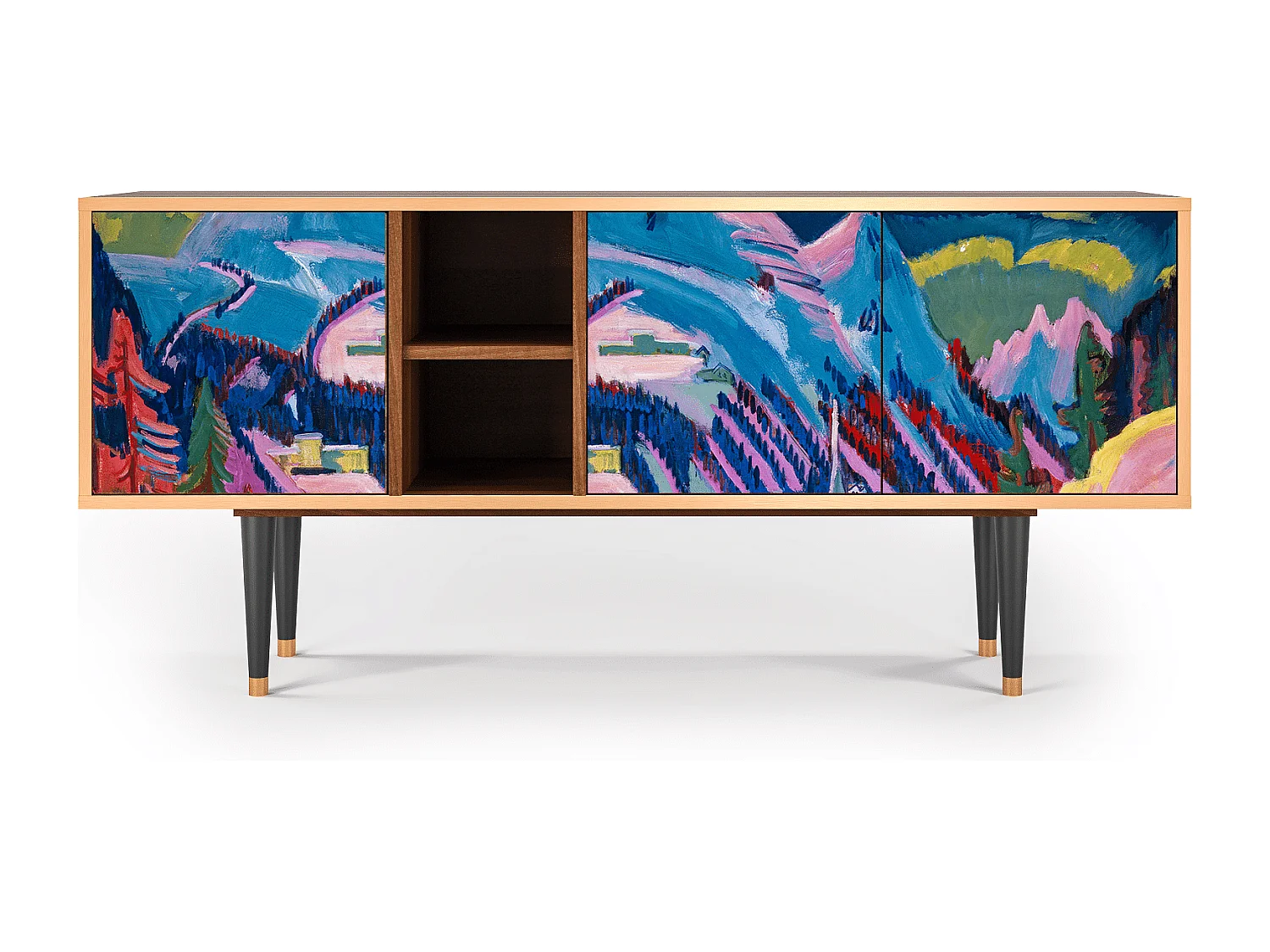 Meuble TV - 150х69х41 cm - T5 - Davos Winter, Noyer