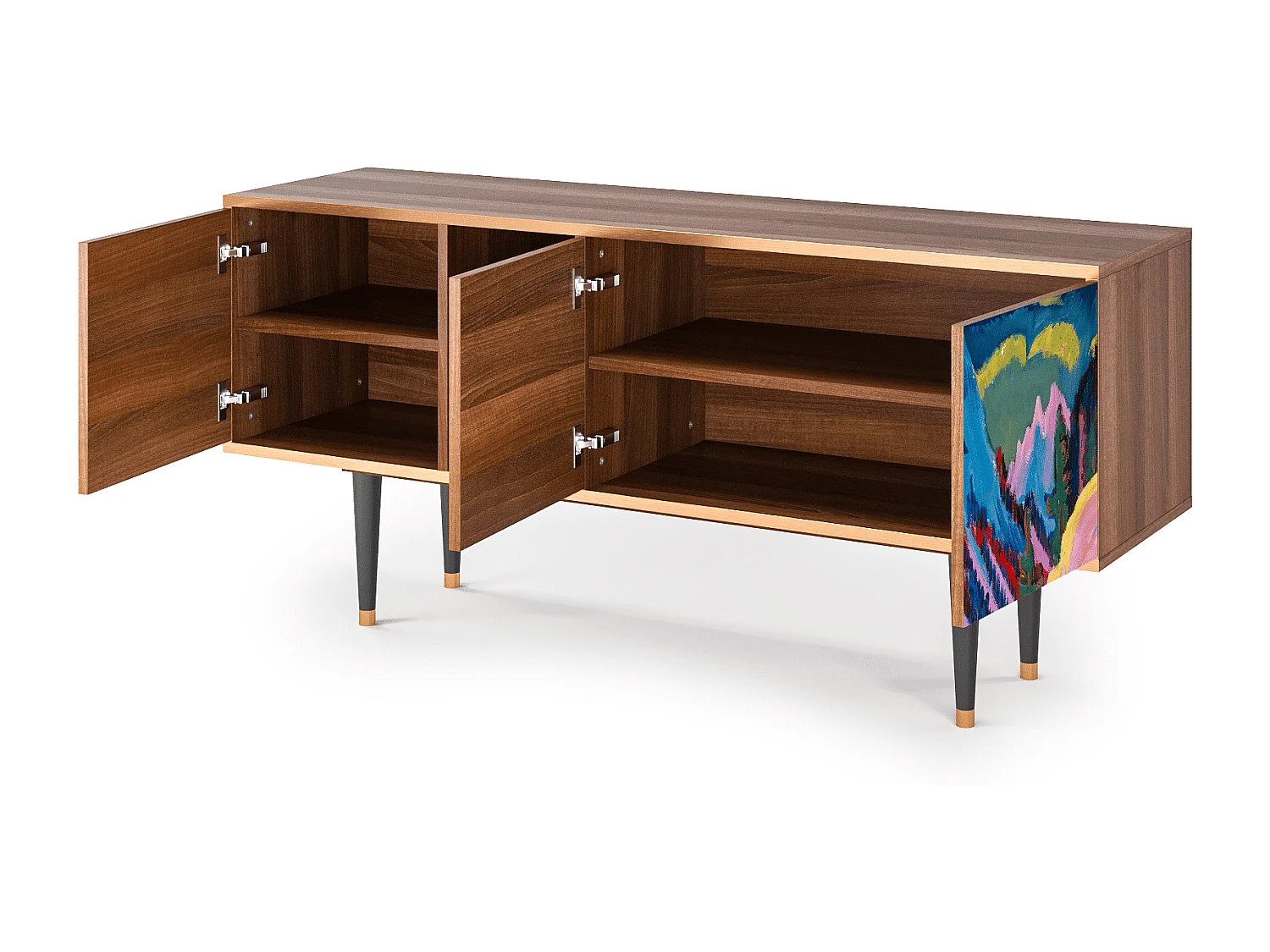 Meuble TV - 150х69х41 cm - T5 - Davos Winter, Noyer