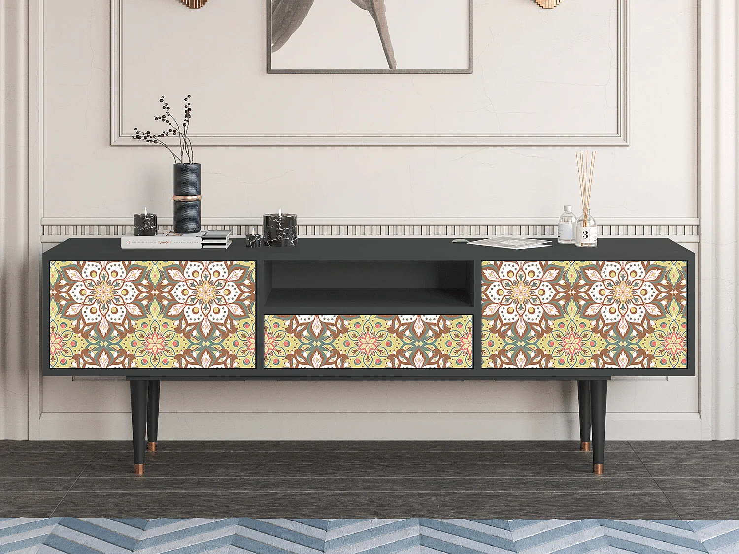 TV-meubel - 170х59х41 cm - T6 - Chinese Tea, Antraciet