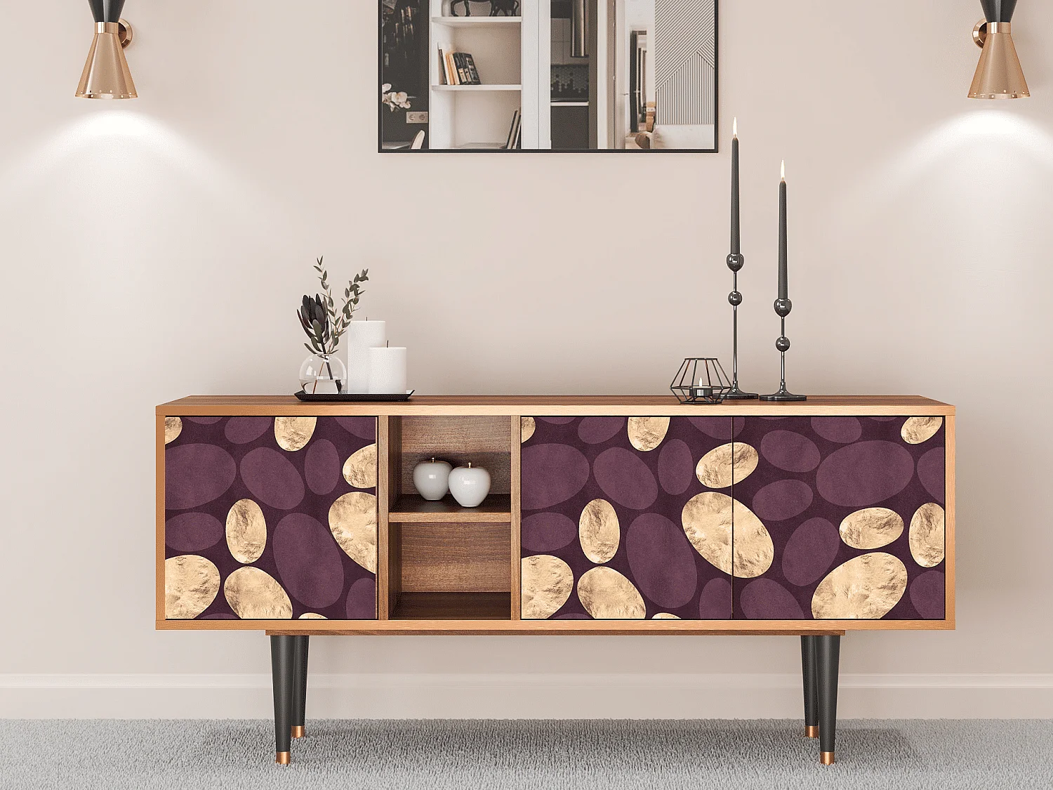 Szafka RTV - 150х69х41 cm - T5 - Fine Wine, Orzech