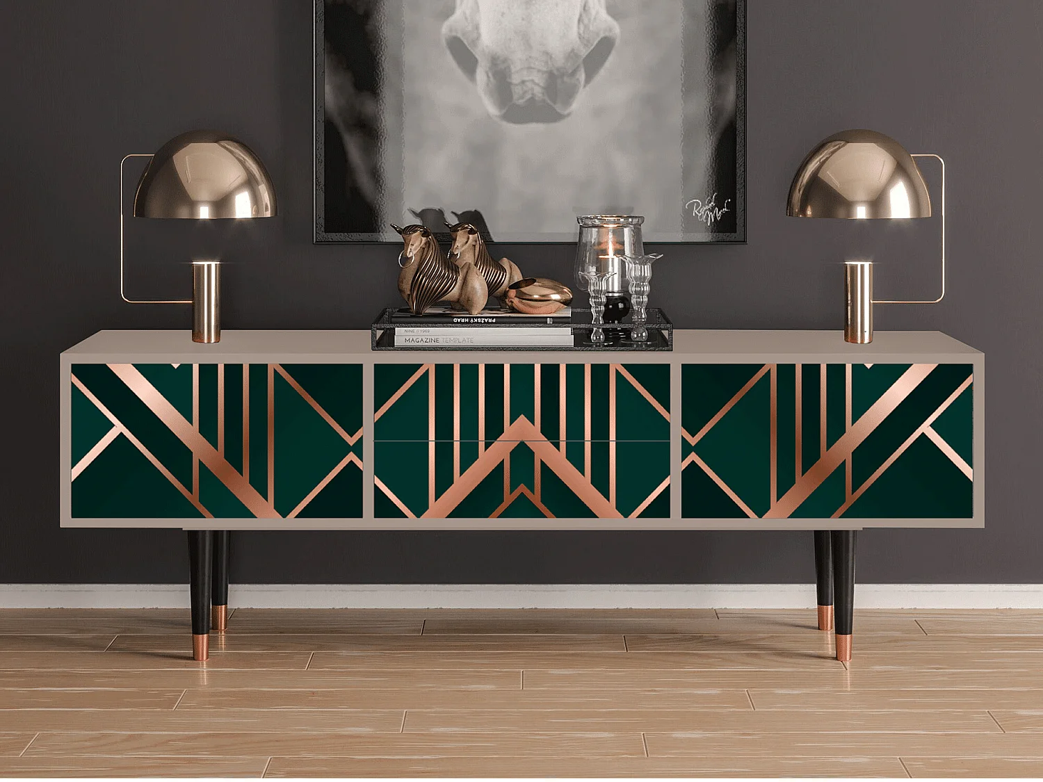 TV-meubel - 170х59х48 cm - T4 - Emerald Gatsby, Latte