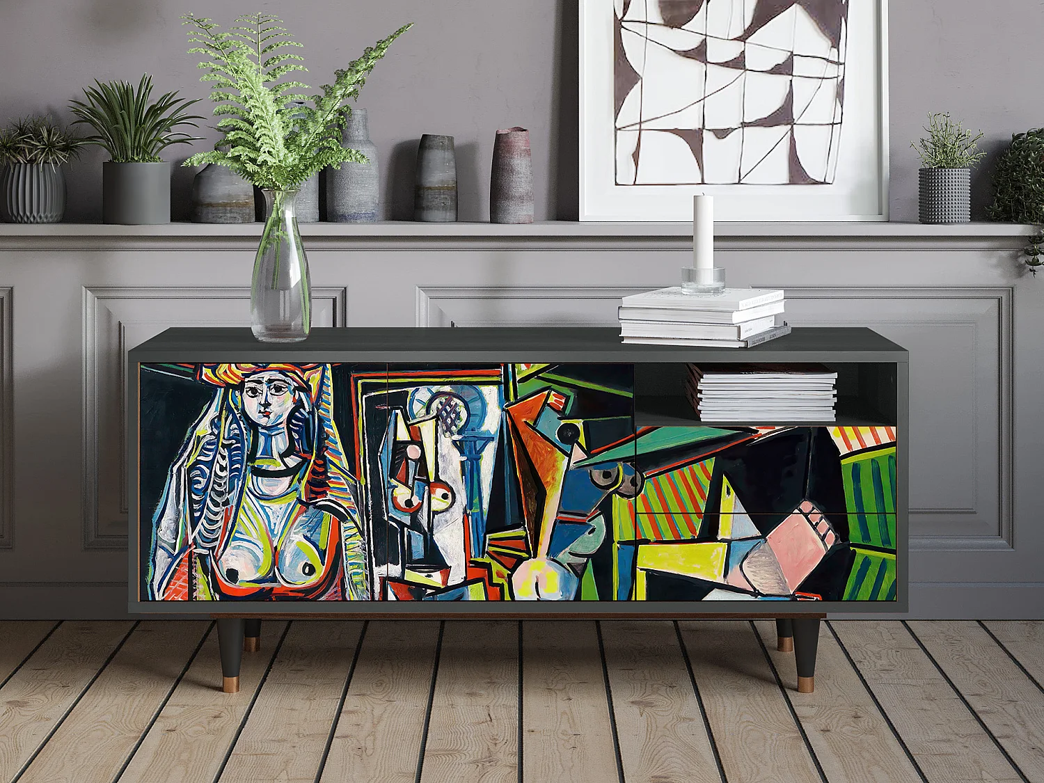 Mobile TV - 125х56х41 cm - T7 - Women of Algiers, Antracite