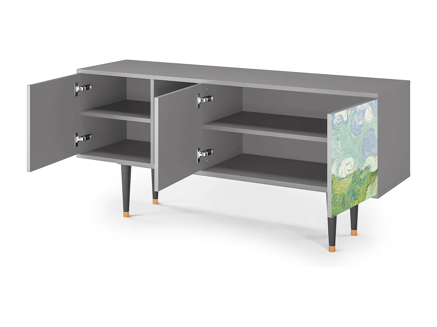 Meuble TV - 150х69х41 cm - T5 - Green Wheat Fields, Gris