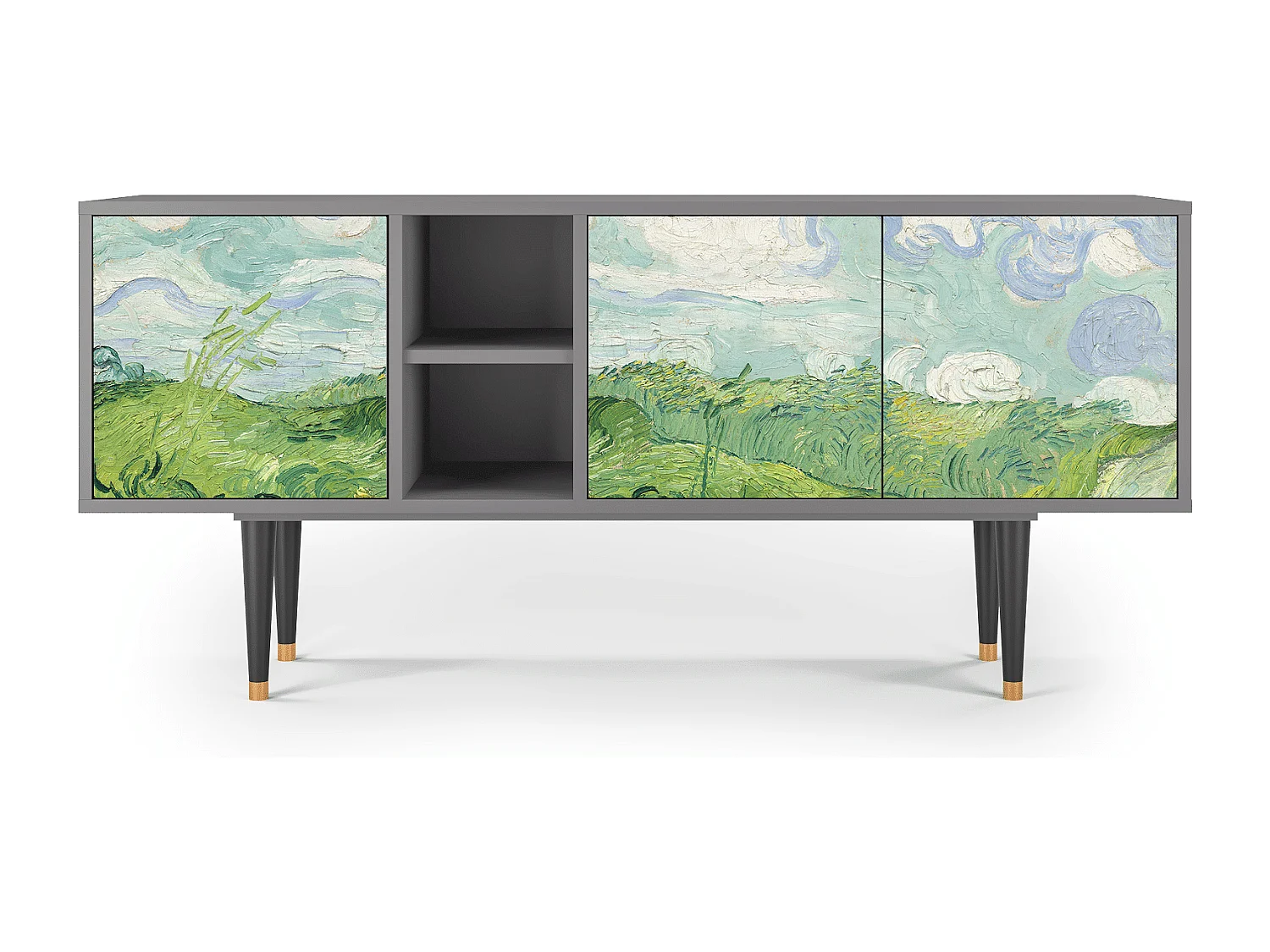 Meuble TV - 150х69х41 cm - T5 - Green Wheat Fields, Gris