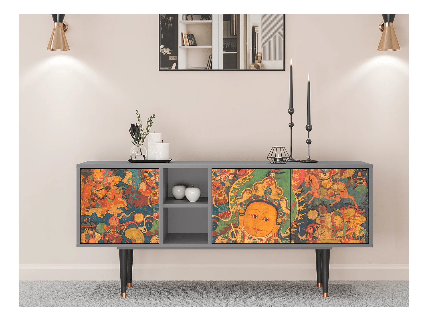 Meuble TV - 150х69х41 cm - T5 - God by Vaisravana , Gris