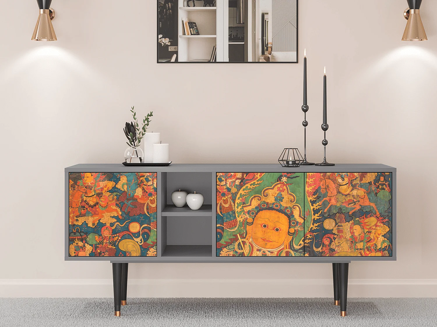 Mueble de TV - 150х69х41 cm - T5 - God by Vaisravana , Cinza