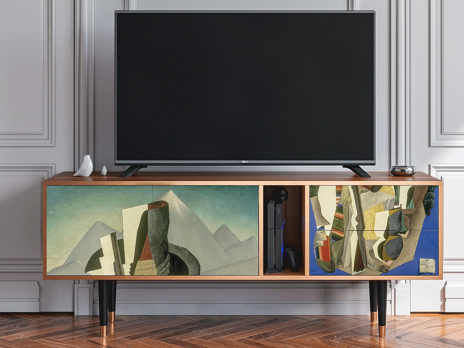 TV-meubel - 170х69х48 cm - T1 - The Cubist Paintings , Walnoot