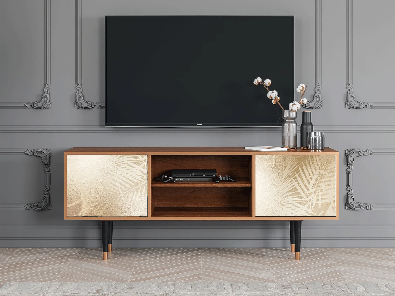 Meuble TV - 170х69х48 cm - T2 - Plant of the Dessert, Noyer